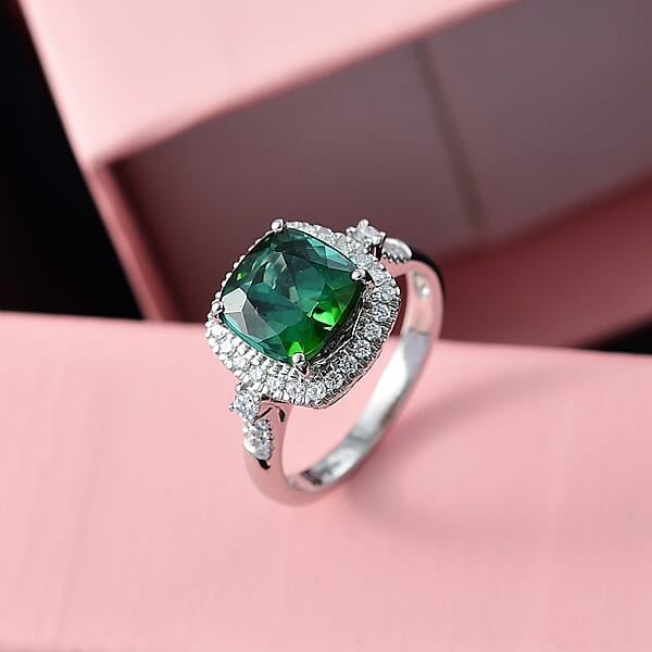 Shop Lc Certified Rhapsody AAAA Santa Rosa Tourmaline Diamond Ring In 950 Platinum 3.77 Ctw