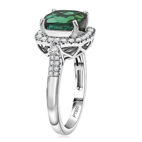 Shop Lc Certified Rhapsody AAAA Santa Rosa Tourmaline Diamond Ring In 950 Platinum 3.77 Ctw