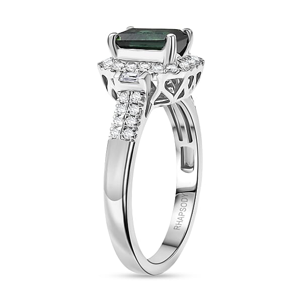 Shop Lc Certified Rhapsody AAAA Santa Rosa Tourmaline Diamond Ring In 950 Platinum 1.61 Ctw