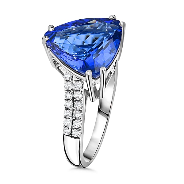 Shop Lc Certified Rhapsody AAAA Tanzanite And E-F VS Diamond 5.80 Ctw Solitaire Ring In 950 Platinum 6.10 Grams
