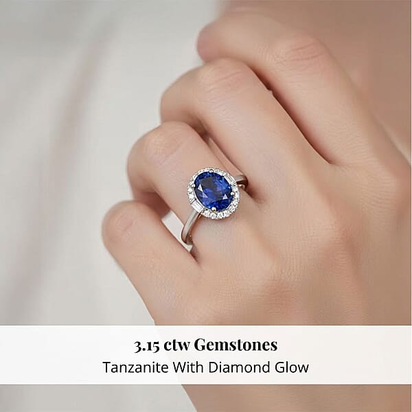 Shop Lc Certified Rhapsody AAAA Tanzanite Diamond (E-F VS) Ring In 950 Platinum 3.15 Ctw