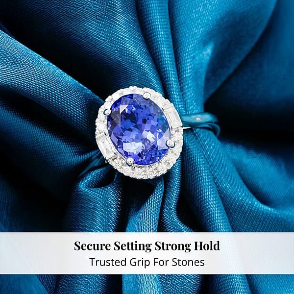 Shop Lc Certified Rhapsody AAAA Tanzanite Diamond (E-F VS) Ring In 950 Platinum 3.15 Ctw