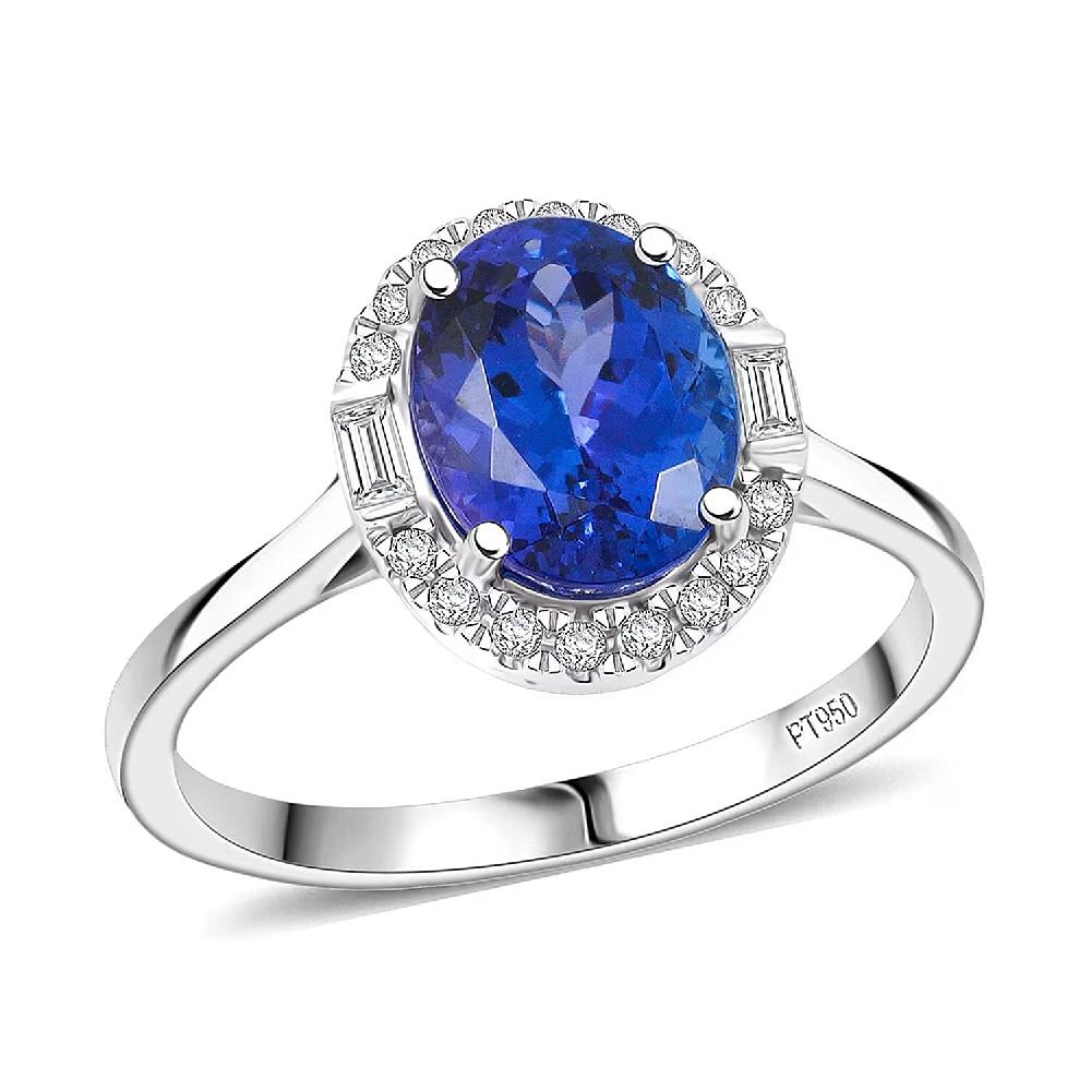 shop lc Certified Rhapsody AAAA Tanzanite Diamond (E-F VS) Ring in 950 Platinum 3.15 ctw