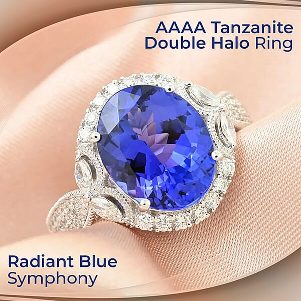 Shop Lc Certified Rhapsody AAAA Tanzanite Diamond Ring In 950 Platinum 5.25 Ctw