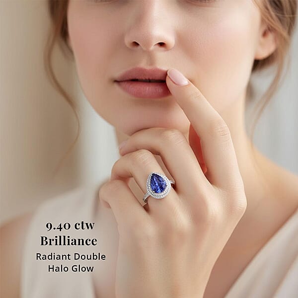 Shop Lc Certified Rhapsody AAAA Tanzanite Diamond Ring In 950 Platinum 9.40 Ctw