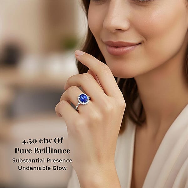 Shop Lc Certified Rhapsody AAAA Tanzanite Diamond Ring In 950 Platinum 4.50 Ctw