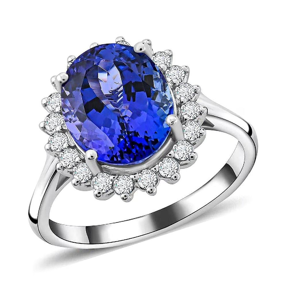 shop lc Certified Rhapsody AAAA Tanzanite Diamond Ring in 950 Platinum 4.50 ctw