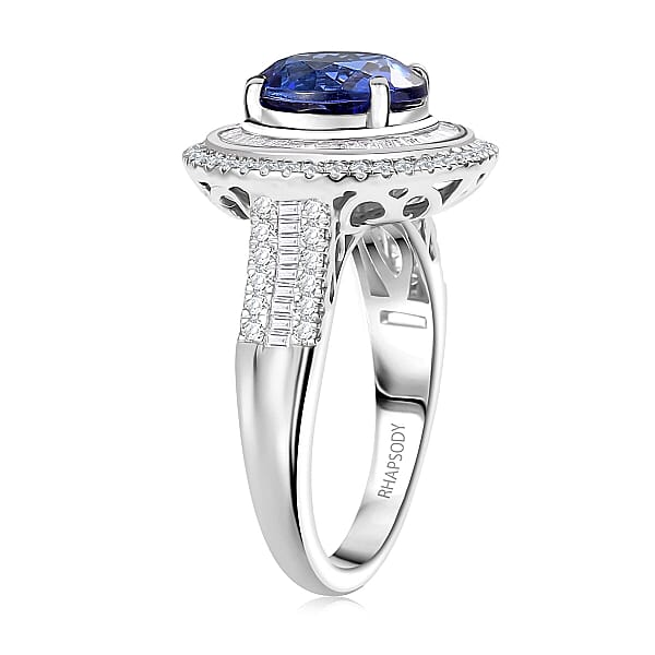 Shop Lc Certified Rhapsody AAAA Tanzanite Diamond Ring In 950 Platinum 6.11 Ctw