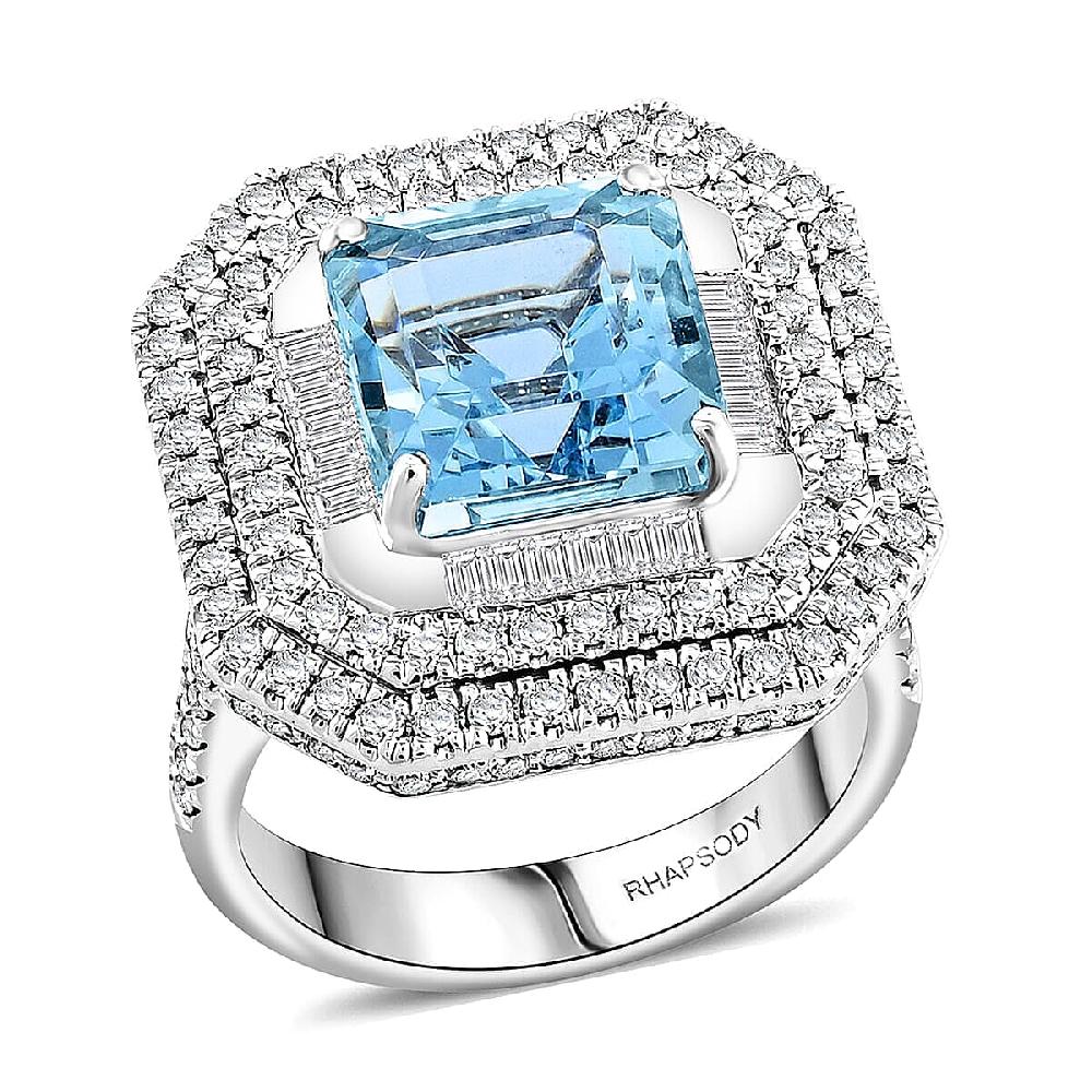 shop lc Chairman Collection Certified & Appraised Rhapsody 950 Platinum AAAA Santa Maria Aquamarine Diamond (E-F VS) (1.83 cts) Ring (13.63 g) 6.65 ctw