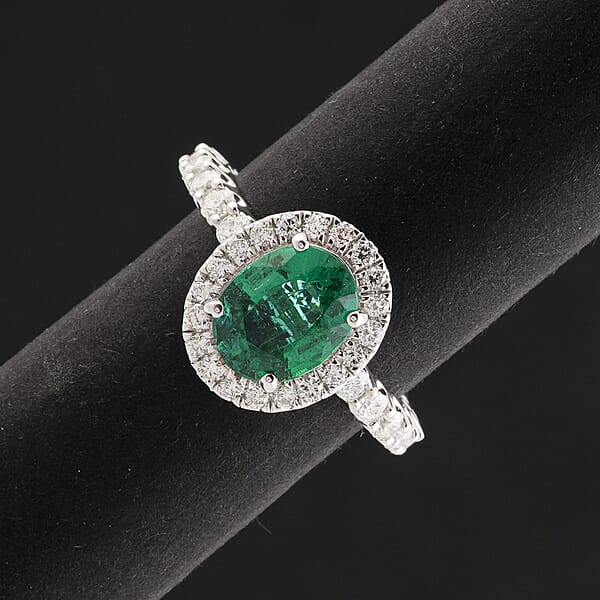 Shop Lc Chairman Collection Certified & Appraised Rhapsody AAAA Brazilian Emerald And E-F VS Diamond 3.00 Ctw Ring In 950 Platinum 8.26 Grams
