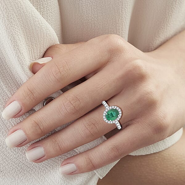 Shop Lc Chairman Collection Certified & Appraised Rhapsody AAAA Brazilian Emerald And E-F VS Diamond 3.00 Ctw Ring In 950 Platinum 8.26 Grams