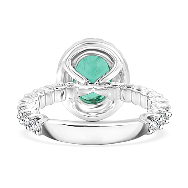 Shop Lc Chairman Collection Certified & Appraised Rhapsody AAAA Brazilian Emerald And E-F VS Diamond 3.00 Ctw Ring In 950 Platinum 8.26 Grams