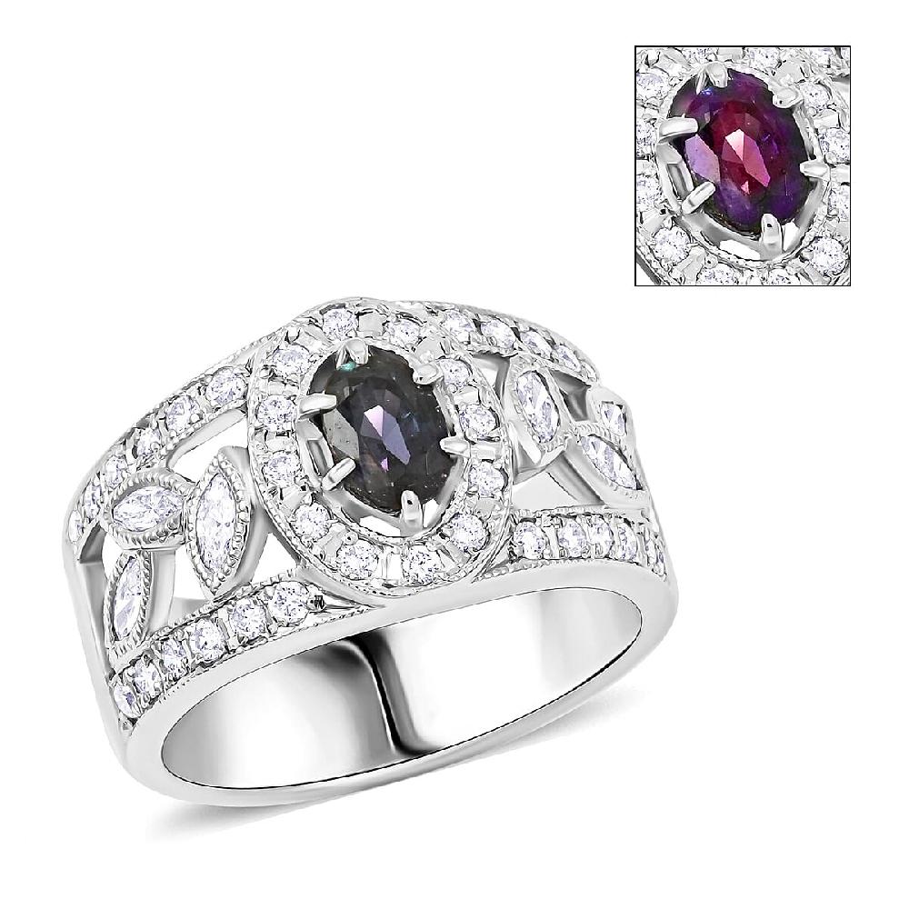 shop lc Chairman Vault Collection Certified & Appraised AAAA Brazilian Alexandrite and E-F VS Diamond 1.35 ctw Ring in 900 Platinum 12.83 Grams