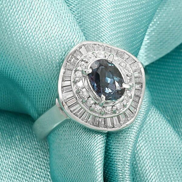 Shop Lc Chairman Vault Collection Certified & Appraised AAAA Brazilian Alexandrite And E-F VS Diamond 1.81 Ctw Ring In 900 Platinum 7.60 Grams