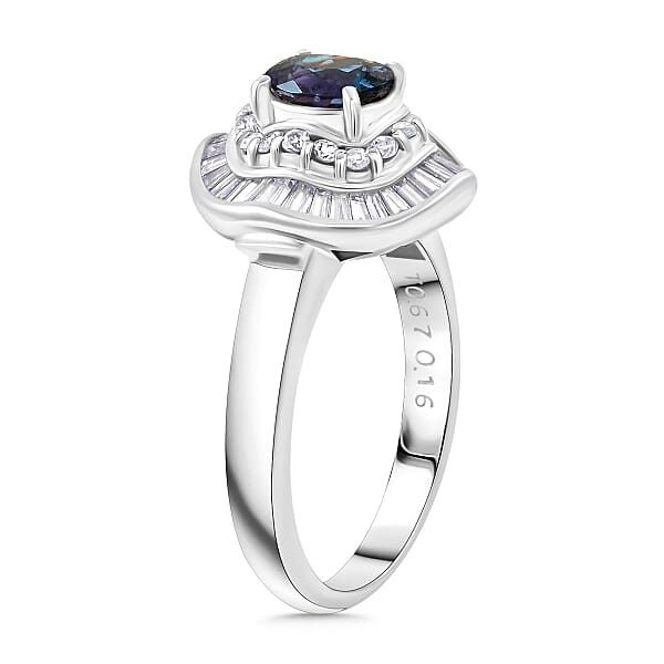 Shop Lc Chairman Vault Collection Certified & Appraised AAAA Brazilian Alexandrite And E-F VS Diamond 1.81 Ctw Ring In 900 Platinum 7.60 Grams