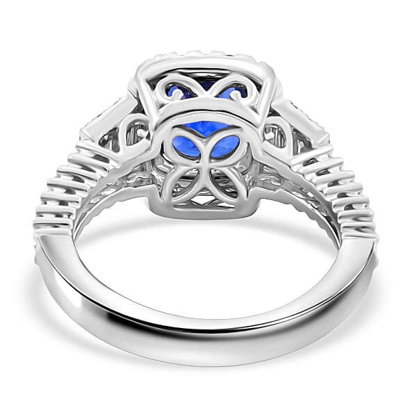 Shop Lc Chairman Vault Collection Certified & Appraised Rhapsody AAAA Ceylon Blue Sapphire And E-F VS Diamond 4.21 Ctw Ring In 950 Platinum 10.67 Grams