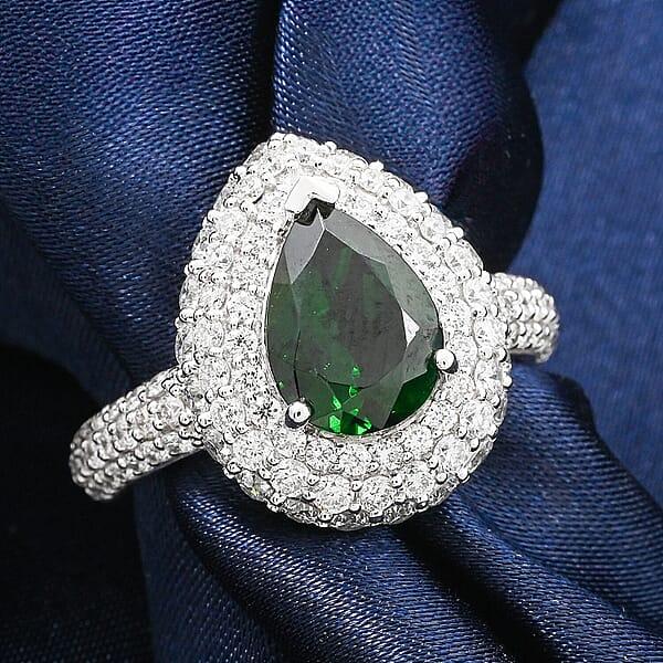 Shop Lc Chairman Vault Collection Certified & Appraised Rhapsody 950 Platinum AAAA Tsavorite Garnet Diamond (E-F VS) Ring (11.68 G) 4.16 Ctw
