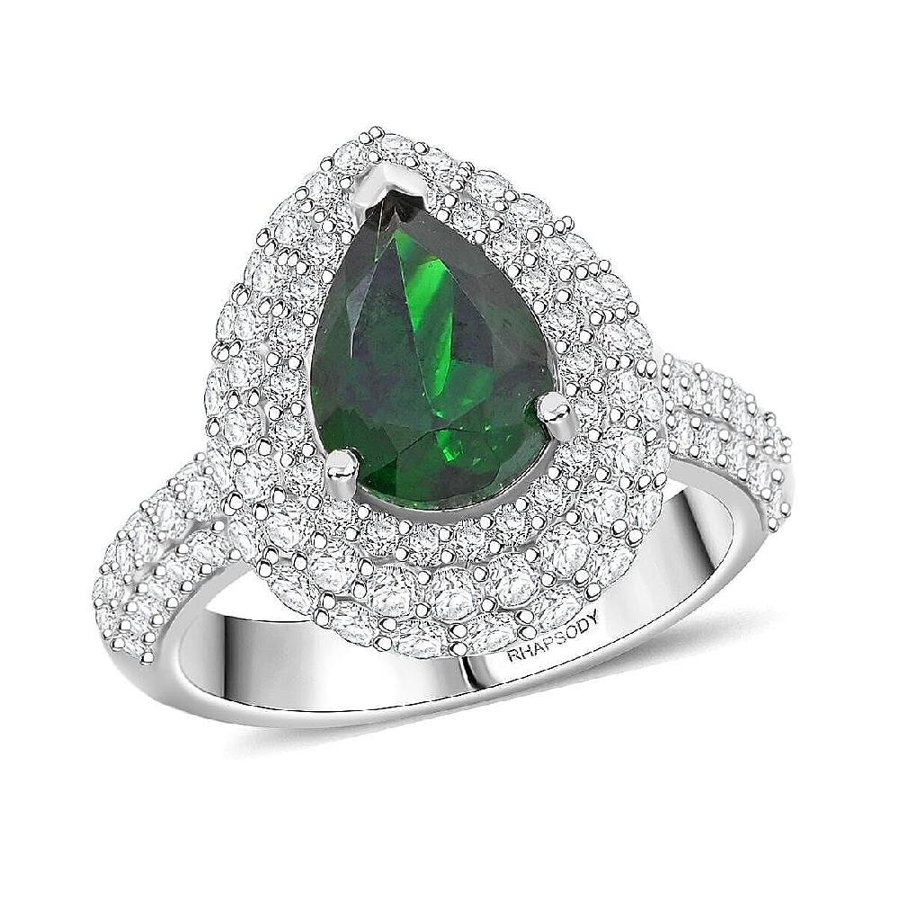 shop lc Chairman Vault Collection Certified & Appraised Rhapsody 950 Platinum AAAA Tsavorite Garnet Diamond (E-F VS) Ring (11.68 g) 4.16 ctw