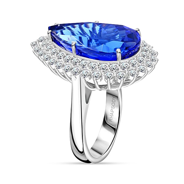 Shop Lc Chairman Vault Collection Certified & Appraised Rhapsody 950 Platinum AAAA Tanzanite And E-F VS Diamond Ring 17.23 Grams 21.15 Ctw