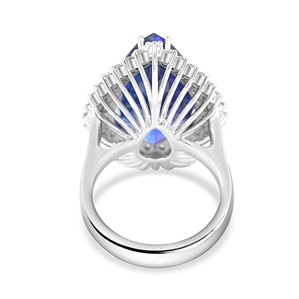 Shop Lc Chairman Vault Collection Certified & Appraised Rhapsody 950 Platinum AAAA Tanzanite And E-F VS Diamond Ring 17.23 Grams 21.15 Ctw