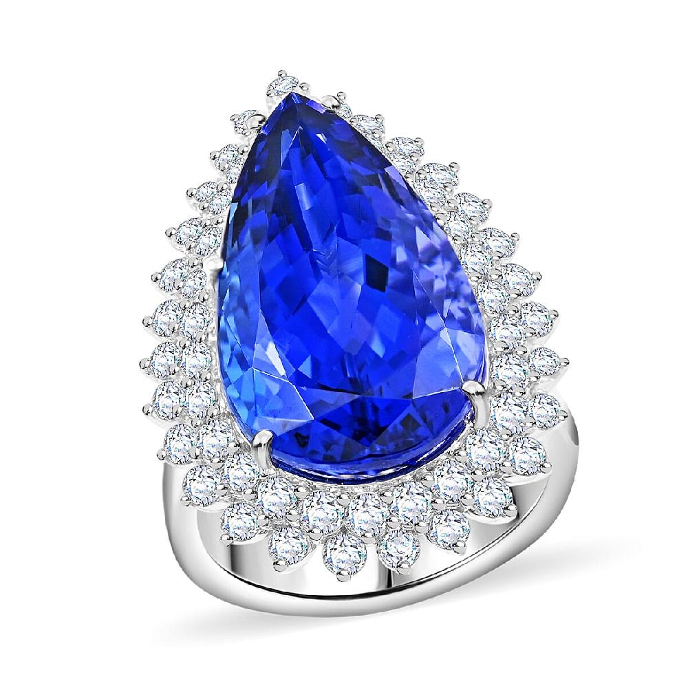 shop lc Chairman Vault Collection Certified & Appraised Rhapsody 950 Platinum AAAA Tanzanite and E-F VS Diamond Ring 17.23 Grams 21.15 ctw