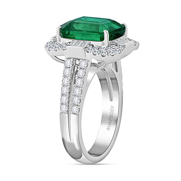 Shop Lc Chairman Vault Collection Certified & Appraised Rhapsody 950 Platinum AAAA Ethiopian Emerald And E-F VS Diamond Ring 11.92 Grams 8.00 Ctw