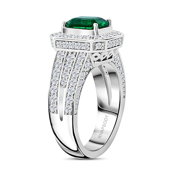 Shop Lc Chairman Vault Collection Certified & Appraised Rhapsody 950 Platinum AAAA Kagem Zambian Emerald And E-F VS Diamond Ring 15.77 Grams 3.25 Ctw