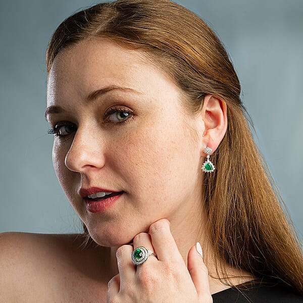 Shop Lc Chairman Vault Collection Certified & Appraised Rhapsody AAAA Kagem Zambian Emerald And E-F VS Diamond 4.05 Ctw Earrings In 950 Platinum 9.93 Grams