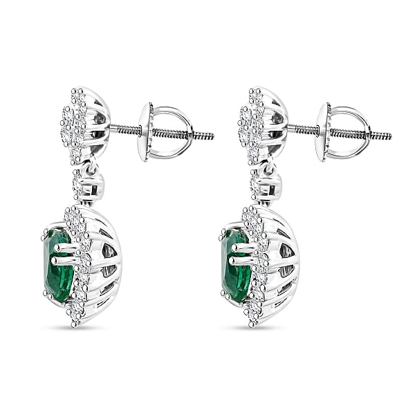 Shop Lc Chairman Vault Collection Certified & Appraised Rhapsody AAAA Kagem Zambian Emerald And E-F VS Diamond 4.05 Ctw Earrings In 950 Platinum 9.93 Grams