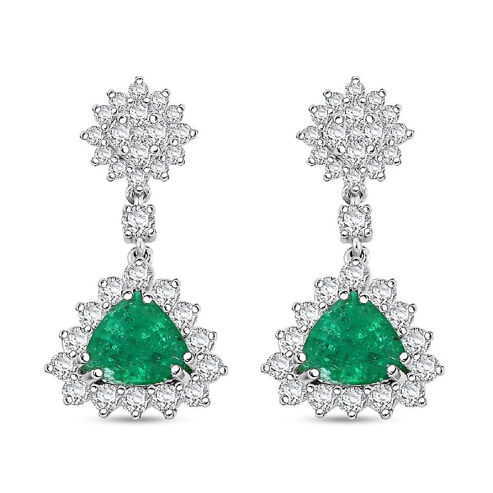 shop lc Chairman Vault Collection Certified & Appraised Rhapsody AAAA Kagem Zambian Emerald and E-F VS Diamond 4.05 ctw Earrings in 950 Platinum 9.93 Grams