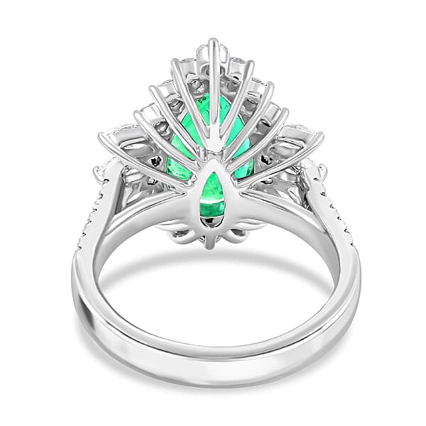 Shop Lc Chairman Vault Collection Certified & Appraised Rhapsody 950 Platinum AAAA Kagem Zambian Emerald And E-F VS Diamond Ring 10.41 Grams 5.26 Ctw