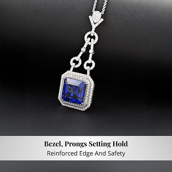 Shop Lc Chairman Vault Collection Certified & Appraised Rhapsody 950 Platinum AAAA Tanzanite And E-F VS Diamond Pendant Necklace 18 Inches 24.80 Grams 24.85 Ctw
