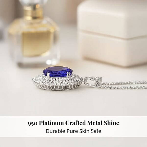 Shop Lc Chairman Vault Collection Certified & Appraised Rhapsody 950 Platinum AAAA Tanzanite And E-F VS Diamond Pendant Necklace 18 Inches 23.70 Grams 26.84 Ctw
