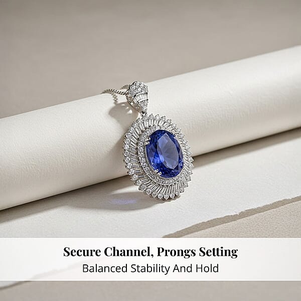 Shop Lc Chairman Vault Collection Certified & Appraised Rhapsody 950 Platinum AAAA Tanzanite And E-F VS Diamond Pendant Necklace 18 Inches 23.70 Grams 26.84 Ctw