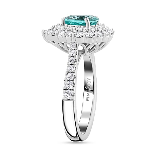 Shop Lc Chairman Vault Collection Certified & Appraised Rhapsody AAAA Paraiba Tourmaline And E-F VS Diamond 2.90 Ctw Ring In 950 Platinum 9.75 Grams