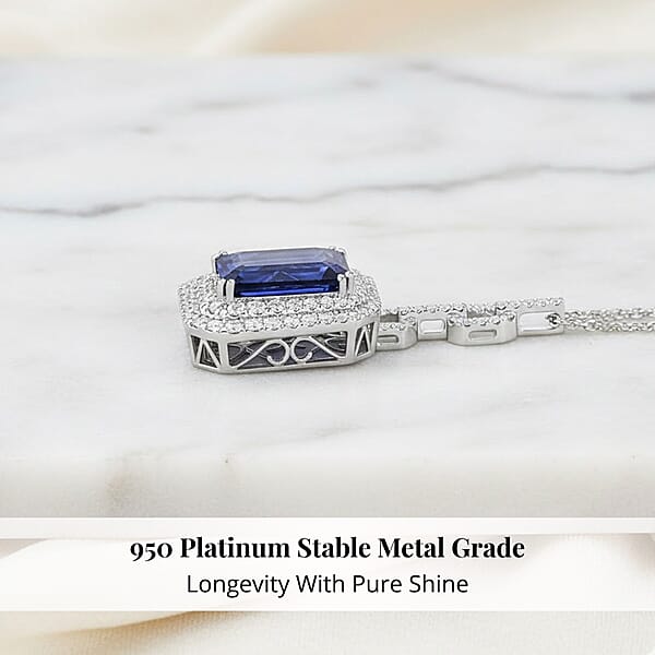 Shop Lc Chairman Vault Collection Certified & Appraised Rhapsody 950 Platinum AAAA Tanzanite And E-F VS Diamond Pendant Necklace 18 Inches 47.35 Grams 26.07 Ctw
