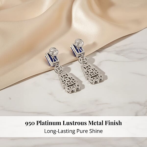 Shop Lc Chairman Vault Collection Certified & Appraised Rhapsody 950 Platinum AAAA Tanzanite And E-F VS Diamond Earrings 37.15 Grams 25.47 Ctw