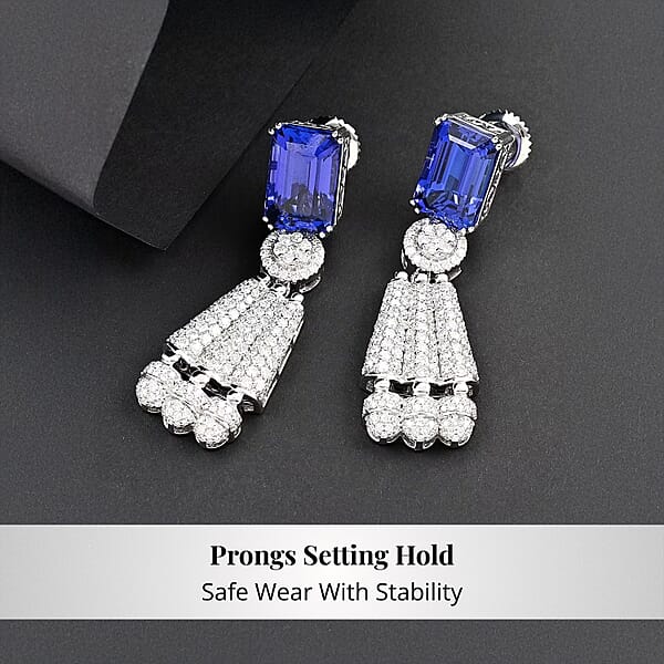 Shop Lc Chairman Vault Collection Certified & Appraised Rhapsody 950 Platinum AAAA Tanzanite And E-F VS Diamond Earrings 37.15 Grams 25.47 Ctw