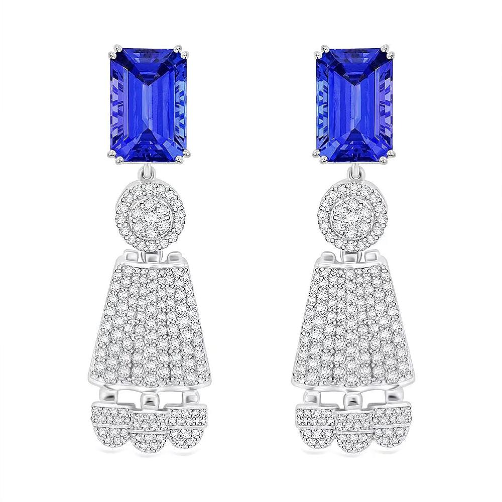 shop lc Chairman Vault Collection Certified & Appraised Rhapsody 950 Platinum AAAA Tanzanite and E-F VS Diamond Earrings 37.15 Grams 25.47 ctw