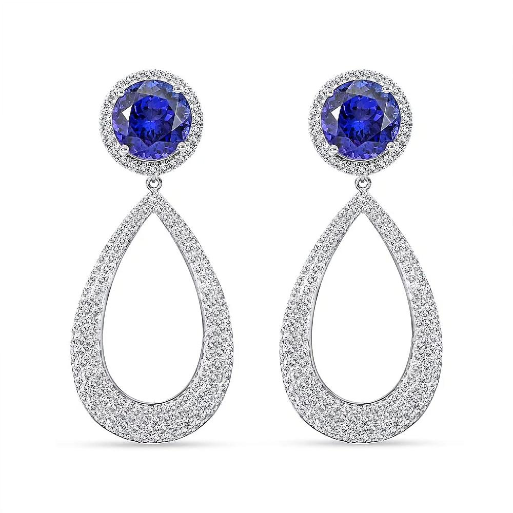 shop lc Chairman Vault Collection Certified & Appraised Rhapsody 950 Platinum AAAA Tanzanite and E-F VS Diamond Earrings 24.30 Grams 18.65 ctw