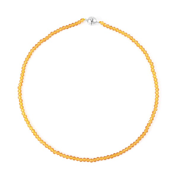 Shop Lc Champagne Austrian Crystal Beaded Necklace In Silvertone 42 Inches