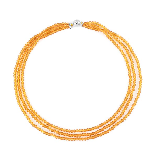 Shop Lc Champagne Austrian Crystal Beaded Necklace In Silvertone 42 Inches