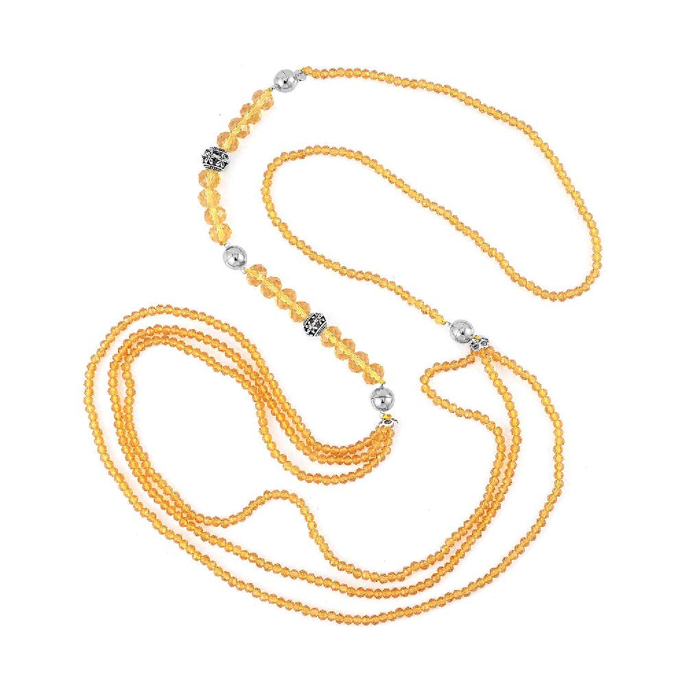 shop lc Champagne Austrian Crystal Beaded Necklace in Silvertone 42 Inches