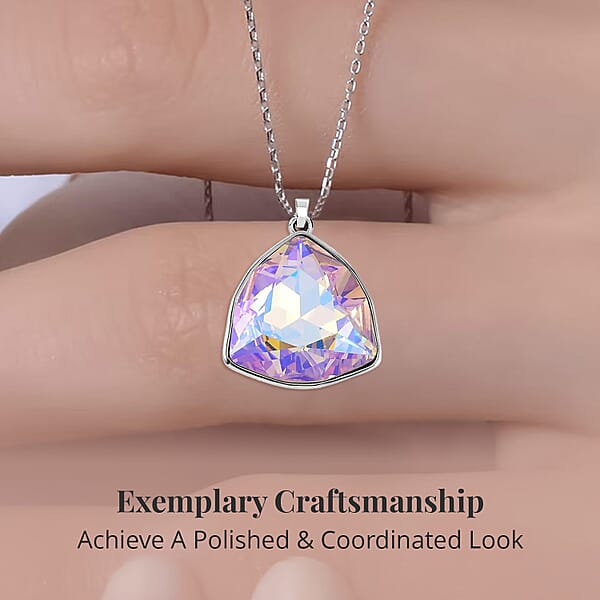 Shop Lc Champagne Magic Color Austrian Crystal Pendant Necklace And Earrings In Silvertone 20-22 Inches