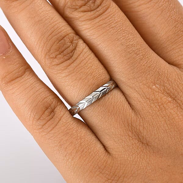 Shop Lc Cheveron Band Ring In 950 Platinum 2.50 Grams