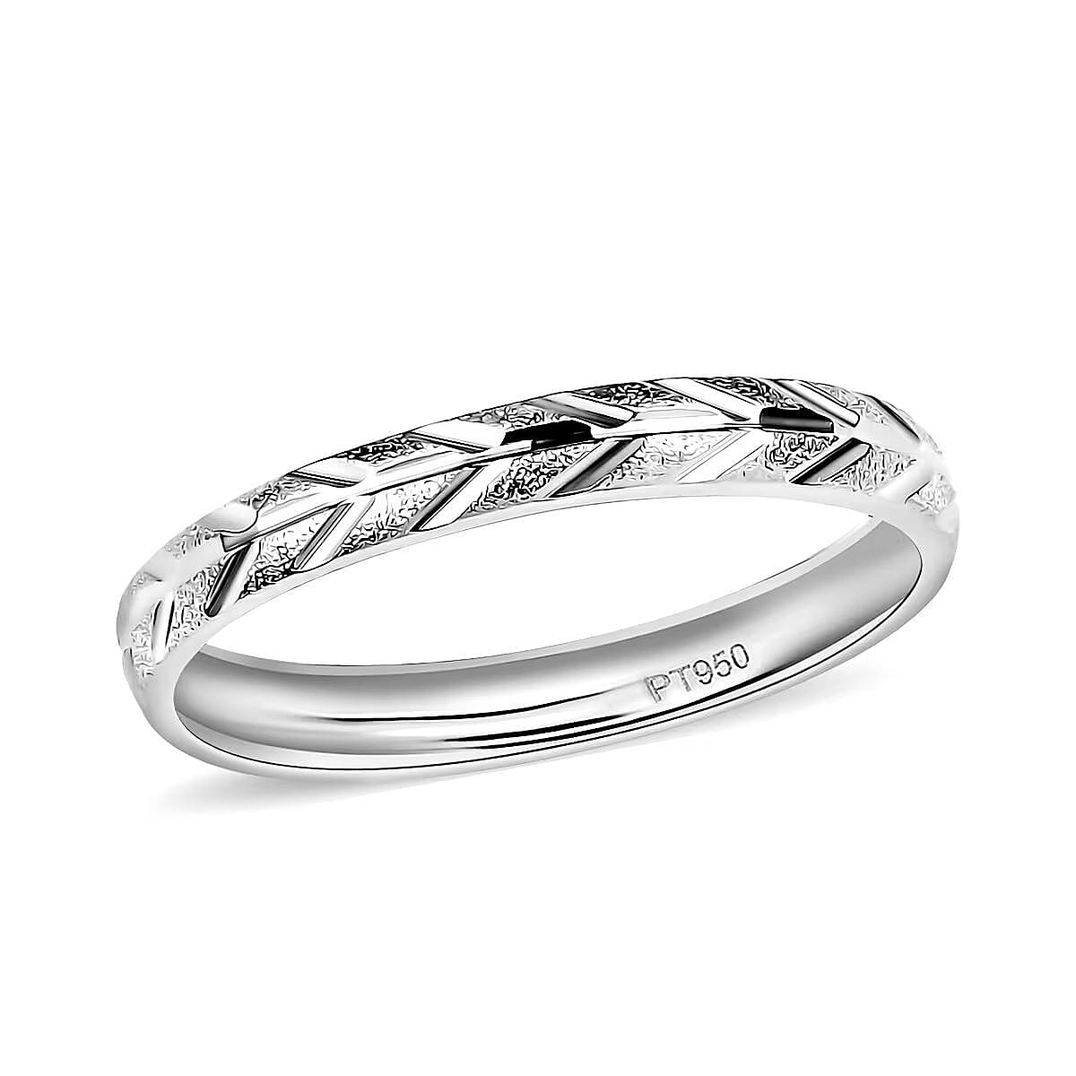 shop lc Cheveron Band Ring in 950 Platinum 2.50 Grams