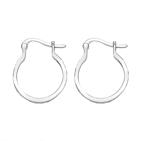 Shop Lc Chevron Hoop Earrings In 950 Palladium 2.20 Grams