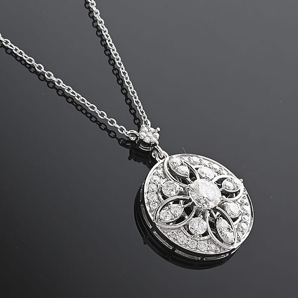 Shop Lc Clarte Celestial Collection Moissanite 2.00 Ctw Necklace In Platinum Over Sterling Silver 18 Inches