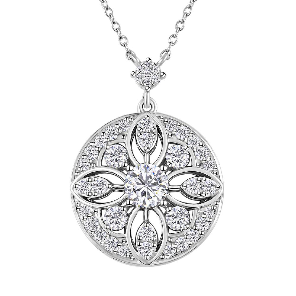 shop lc Clarte Celestial Collection Moissanite 2.00 ctw Necklace in Platinum Over Sterling Silver 18 Inches