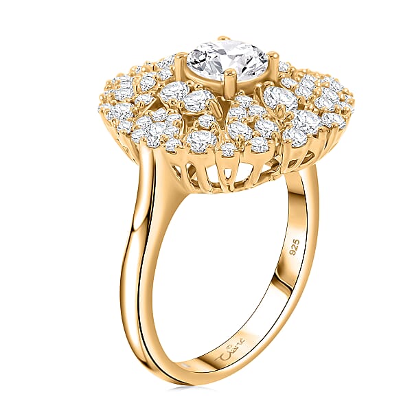 Shop Lc Clarte Corsage Collection Moissanite 2.05 Ctw Ring In 14K Yellow Gold Over Sterling Silver